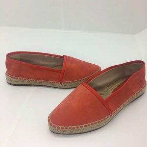 Stuart Weitzman Orange Suede Espadrilles Flats 7